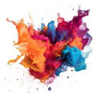 Colorful watercolor splash isolated. Generative AI png