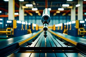 a robot is working on a conveyor belt in a factory. AI-Generated. AI-Generated photo