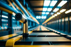 a camera is mounted on a conveyor belt. AI-Generated photo