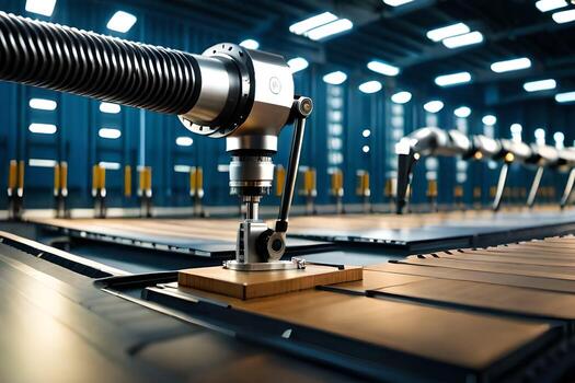 a machine is working on a table in a factory. AI-Generated photo