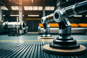 industrial robots in a factory setting. AI-Generated photo