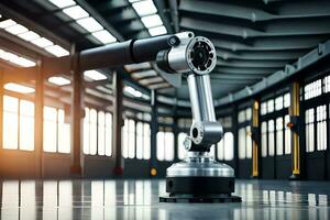 a robotic arm in a factory setting. AI-Generated photo