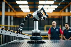 robots in the factory. AI-Generated photo