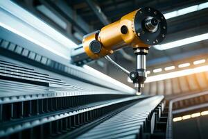 a robotic arm is working on a machine. AI-Generated photo