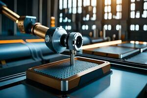 a robotic arm is working on a machine. AI-Generated photo