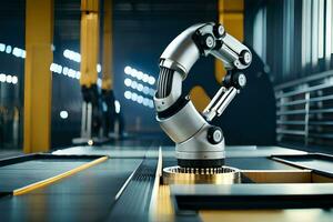 a robotic arm is sitting on a table. AI-Generated photo