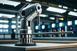 a machine that is on a table in a factory. AI-Generated photo