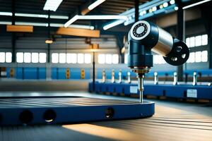 a robot is working on a machine in a factory. AI-Generated photo