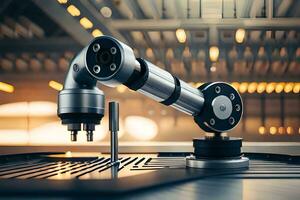 a robotic arm is sitting on top of a table. AI-Generated photo