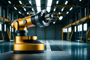 a robotic arm in a factory setting. AI-Generated photo
