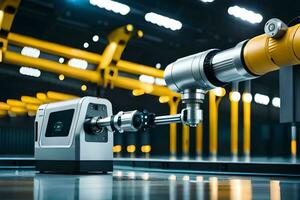 a robotic arm is working on a machine. AI-Generated photo