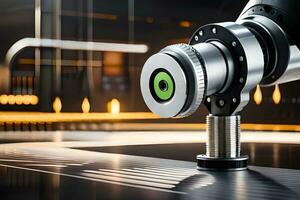 a robotic arm is holding a metal object. AI-Generated photo