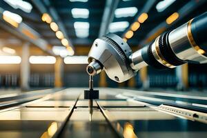 a robotic arm is working on a machine. AI-Generated photo