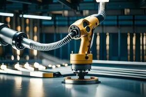 a robotic arm is working on a machine. AI-Generated photo