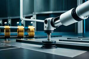 a robotic arm is working on a machine. AI-Generated photo