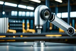 a robotic arm is in the middle of a machine. AI-Generated photo