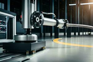a machine is in the middle of a factory. AI-Generated photo