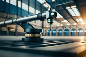 a machine is sitting on a table in a factory. AI-Generated photo