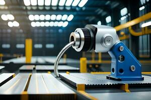 a machine is working on a table in a factory. AI-Generated photo