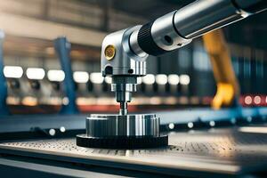 a robotic arm is working on a machine. AI-Generated photo