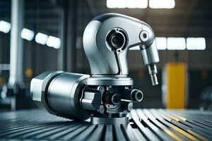 a robotic arm is sitting on a table. AI-Generated photo