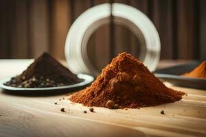 a pile of spices on a table. AI-Generated photo