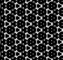 Black and white seamless abstract pattern. Background and backdrop. Grayscale ornamental design. Mosaic ornaments. Vector graphic illustration.