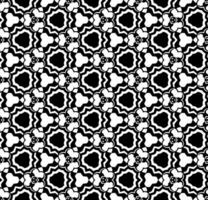 Black and white seamless abstract pattern. Background and backdrop. Grayscale ornamental design. Mosaic ornaments. Vector graphic illustration.