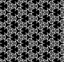 Black and white seamless abstract pattern. Background and backdrop. Grayscale ornamental design. Mosaic ornaments. Vector graphic illustration.