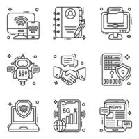 Pack of Discussion line Icons vector