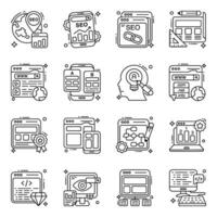 Pack of Seo line Icons vector