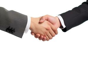 Business handshake and business people concepts. Transparent background,. AI generative photo
