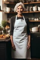 retrato de un cocinero trabajando en un profesional cocina. ai generativo foto