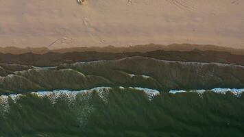 costa da caparique plage et atlantique océan. le Portugal. aérien de haut en bas haute angle voir. drone mouches de côté video