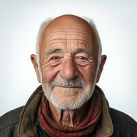 a happy older man smiling for the camera isolated. photo