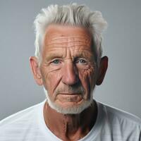 a happy older man smiling for the camera isolated. photo