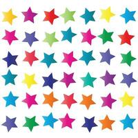 pattern of bright colorful stars on white background vector