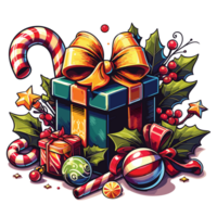 Navidad presente clipart - ai generativo png