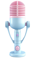 3D Pastel microphone for podcast in cartoon style. png