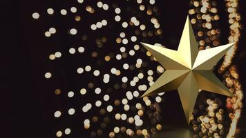 el oro Navidad estrella para fiesta o celebracion concepto 3d representación. foto