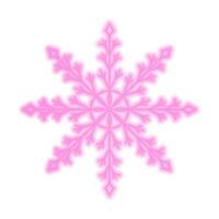 Outline neon pink snowflake .Retro neon Winter.Beautiful Christmas decoration Vector Illustration