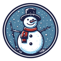 hermosa Navidad monigote de nieve clipart - ai generativo png