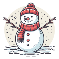 magnifique Noël bonhomme de neige clipart - ai génératif png