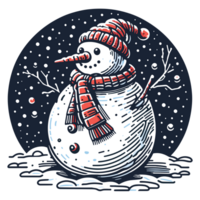 magnifique Noël bonhomme de neige clipart - ai génératif png