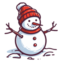 Beautiful Christmas Snowman Clipart - Ai Generative png