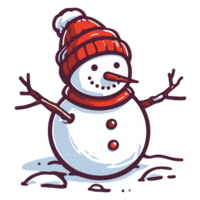 mooi Kerstmis sneeuwman clip art - ai generatief png