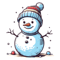 hermosa Navidad monigote de nieve clipart - ai generativo png