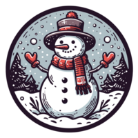 lindo Natal boneco de neve clipart - ai generativo png