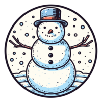 hermosa Navidad monigote de nieve clipart - ai generativo png