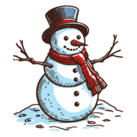 mooi Kerstmis sneeuwman clip art - ai generatief png